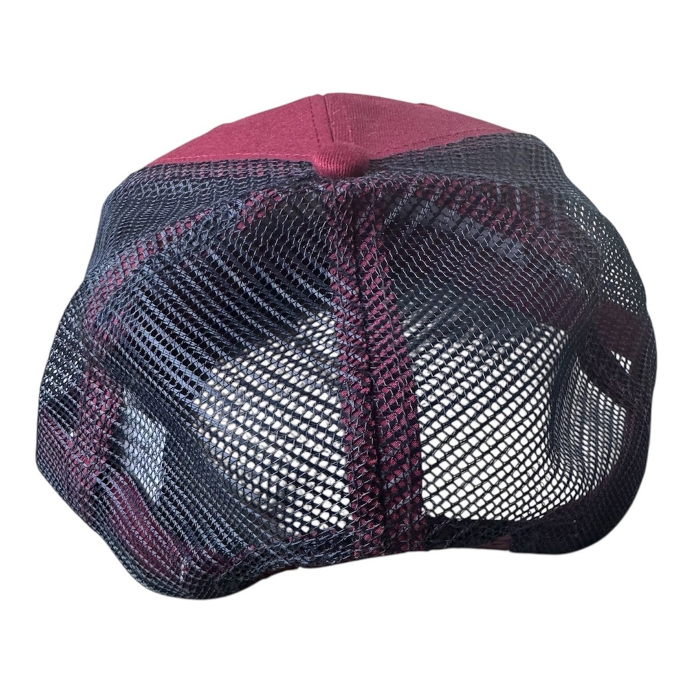 L.L. Bean 1912 Trucker Hat OSFA Burgundy Mesh Back Cap Outdoor Hiking Logo Patch - Picture 2 of 5